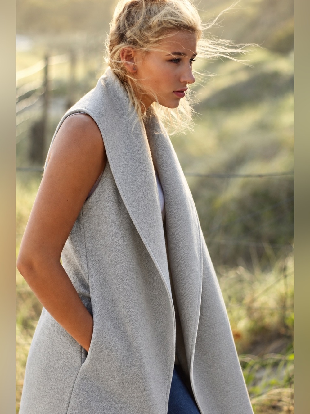 Club Monaco Grey Shawl Vest